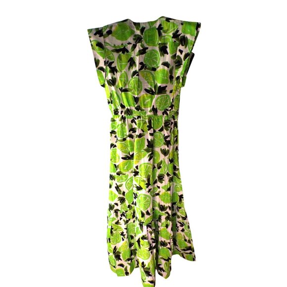 🆕 STEVE MADDEN Amanda Lime Print Maxi Cotton Dress X-Small - Picture 8 of 8